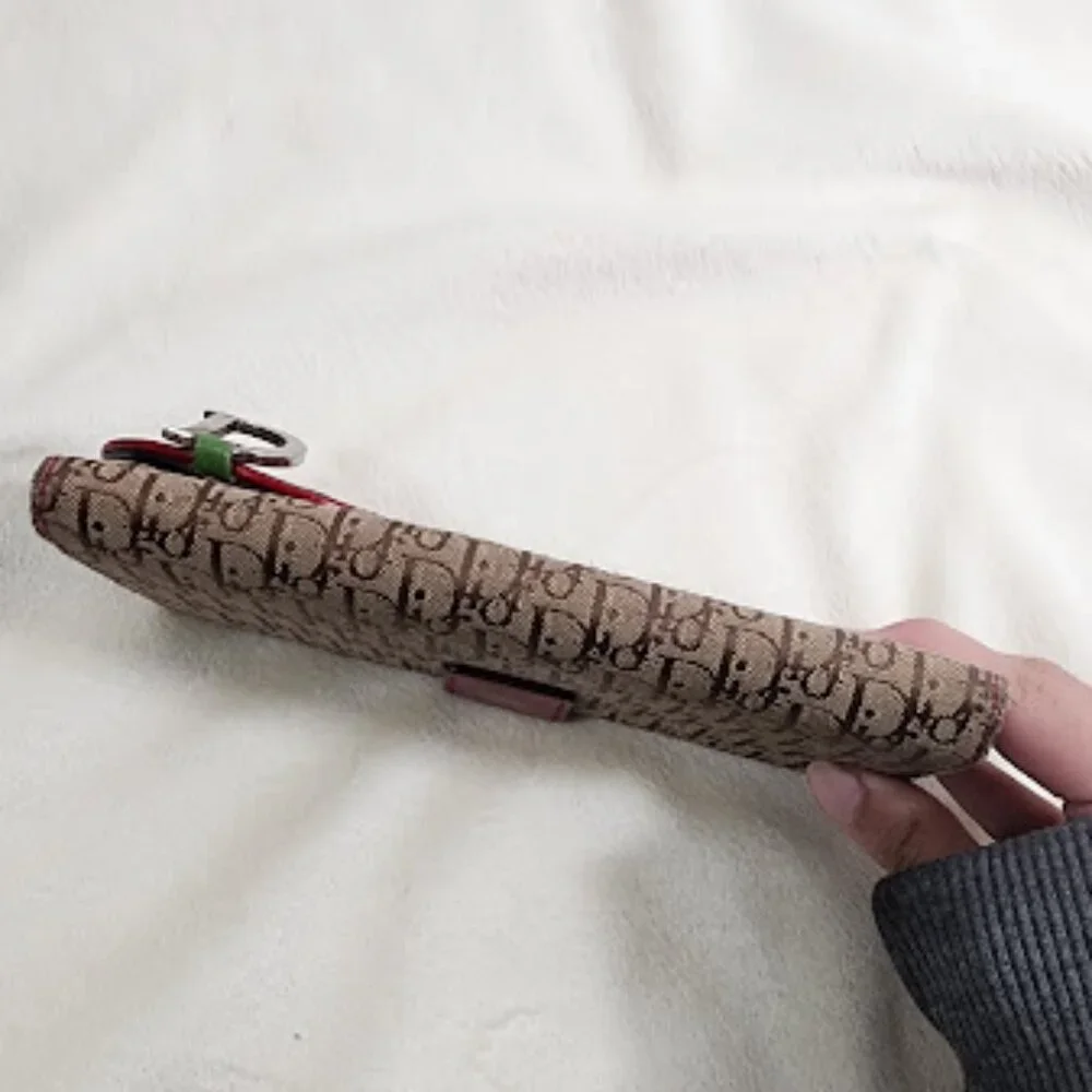 Christian Dior Trotter Canvas Rasta Saddle Wallet. Unique!